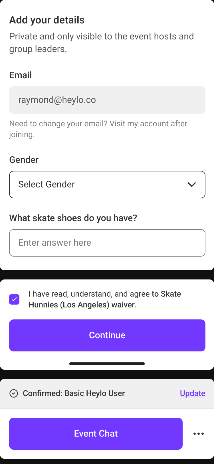 Showcasing Heylo's new designed pages using the new design system