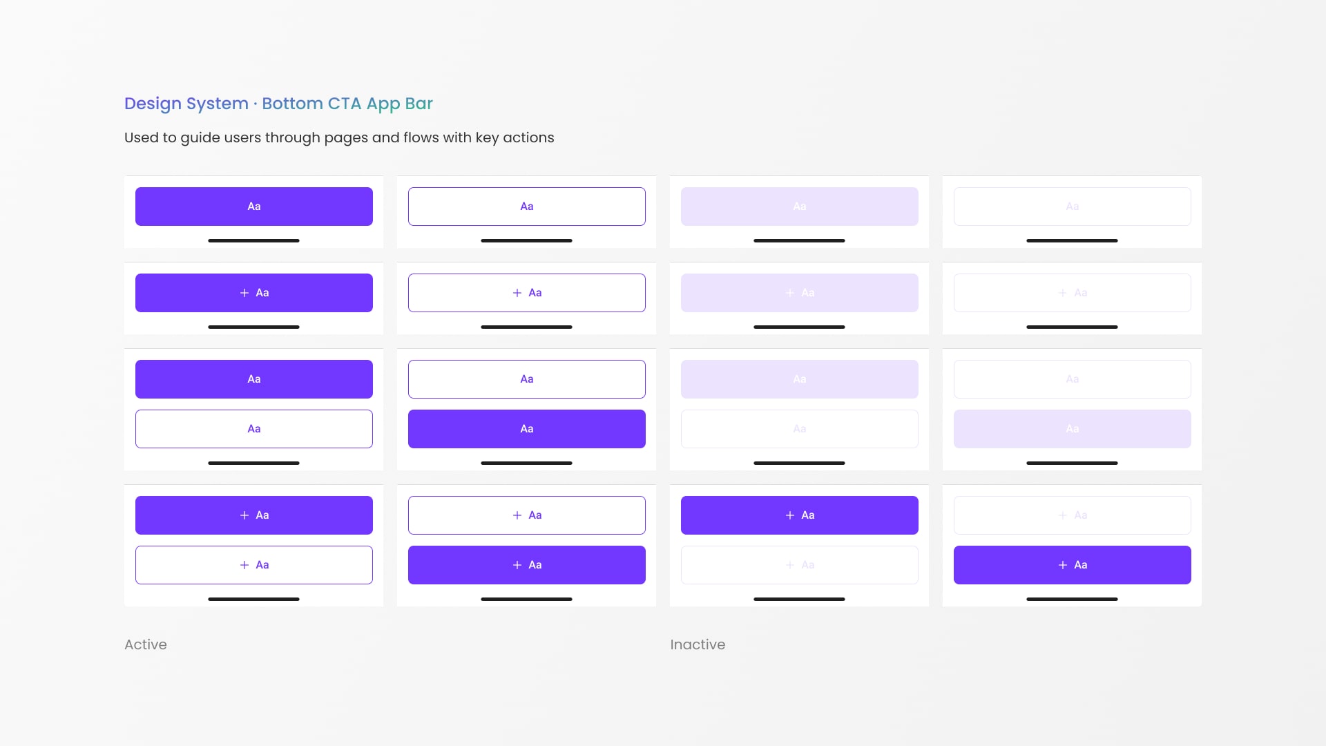 Heylo bottom call to action app bar component redesigned to match the branding