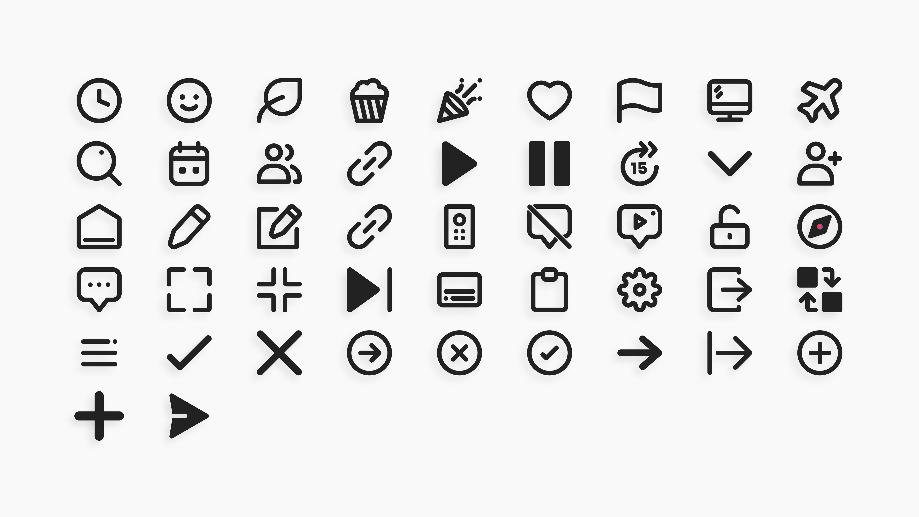 Redesigned the entire icon set, tailored specifically for the Teleparty use case. The icons feature rounded shapes and a distinct style, setting them apart from other available icons.